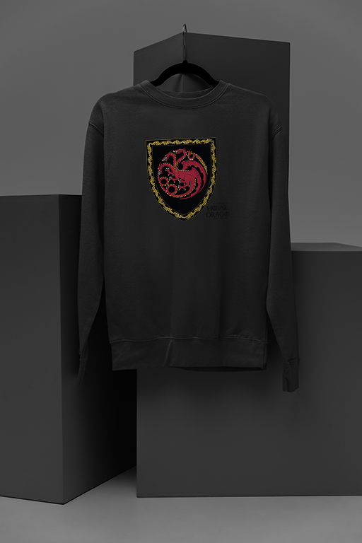 House of The Dragon Targaryen Sigil Sweatshirt | Game of Thrones Inspired Dragon Shirt | House of The Dragon Merch | Targaryen Symbol Pullover | Fantasy Dragon Apparel