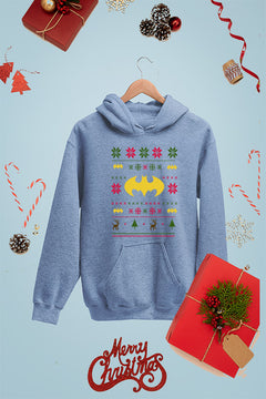 KIDS UGLY: Batman's Retro Gotham Christmas | Kids Christmas Ugly Hoodie | Vintage