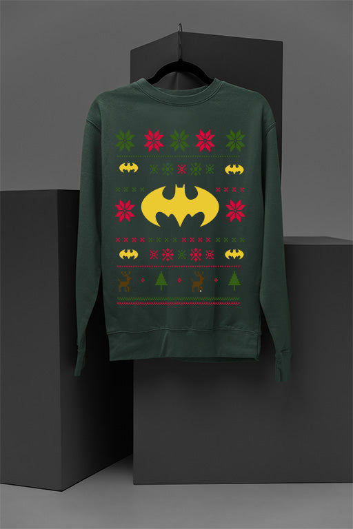 Gotham Festivities: A Batman Christmas Vintage Retro Holiday Sweatshirt