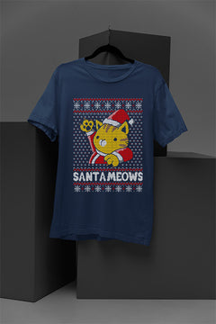 UGLY Santa Meowstravaganza Christmas T-Shirt | Whisker Wonderland | Festive