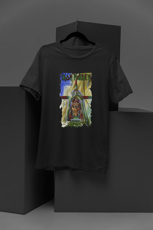Iron Maiden Aces High | Vintage Band Tee with Iron Maiden Aces High Inspiration | 80s Rock Band Shirt | Retro Concert T-Shirt | Heavy Metal Fan Apparel | Graphic Tee from Iron Maiden's Peak Era