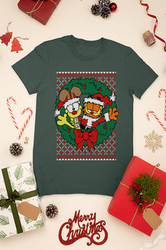 UGLY Retro Garfield and Odie Christmas Shirt | Vintage Cartoon Characters | Nostalgic