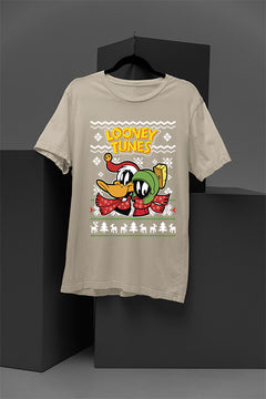 UGLY Retro Looney Tunes Daffy Duck and Marvin the Martian Christmas T-Shirt | Vintage