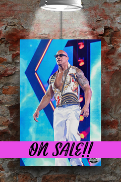 WWE Wrestlemania 40 The Rocks Entrance Gloss Poster | Wrestlemania 40 Design | Premium WWE Wrestlemania 40 Poster | The Rock Wrestlemania 40 Memorabilia | Wrestlemania 40 Collectible Art Print