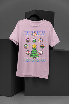 "UGLY Retro Super Mario Bros Christmas Tee | 8-Bit Holiday Gamer Shirt | Nost