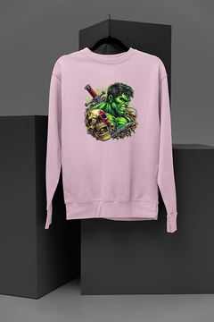 "Rage Warrior Skull Sweatshirt | Marvel-Inspired Hulk Graphic | Bold and Edgy Design | Trendy Streetwear | Limited Edition Gear"