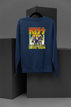 Kiss Pull The Trigger Of My Love Gun Vintage Band Sweatshirt | Retro Kiss Tribute Shirt | 70s Rock Band Merchandise | Iconic Music Fashion | Kiss Concert Attire | Retro Rock Style Top