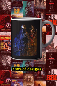Horror Film Michael Myers and Freddie Kruger 11oz Mug | Scary Movie Lover's Cup