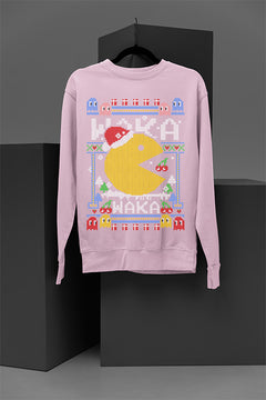 UGLY Retro Pacman Christmas Sweatshirt | Vintage Arcade Gaming | Festive Ugly Design |