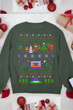 UGLY Retro Guardians of the Galaxy Crew Cassette Tape Christmas Sweatshirt | Marvel-inspired Vintage Holiday Swe