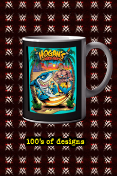 Hogan’s Beach Shop Mug | 11oz Hulk Hogan Tropical Cartoon Cup | Retro Wrestlemania Coffee Gift