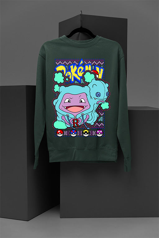 UGLY Koffing Christmas Cheer Sweatshirt | Vintage Kanto Villain | Retro Team Rocket Style