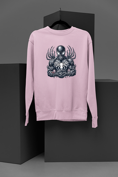 "Spider-Skull Armor Sweatshirt | Black Marvel Comics Graphic | Edgy Superhero Design | Unleash Your Inner Hero"