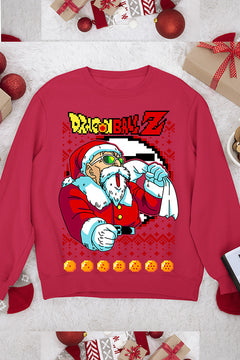 UGLY Roshi Christmas Chaos | Dragon Ball Z Santa Sweatshirt | Festive Anime Wear | Retro