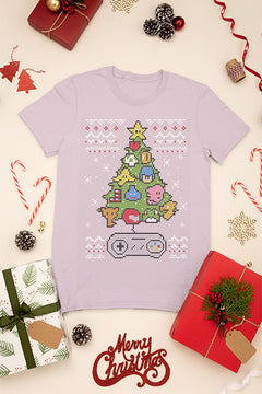 KIDS UGLY Nintendo Christmas Tree T-shirt | Holiday Gaming Fun | Retro Kids Christmas Tee |