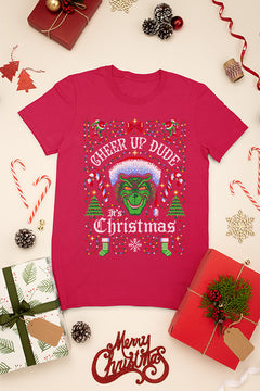KIDS UGLY Grinch with Motto "Cheer Up Dude" Christmas T-shirt |