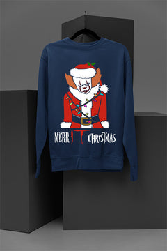 UGLY Yet Festive Pennywise from IT Christmas Sweatshirt | Horror Clown | Stephen King | Red