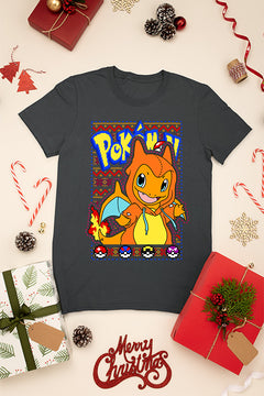 KIDS UGLY "Charmander Christmas Blast" T-shirt | Pokemon Charmander Holiday