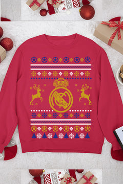 UGLY Real Madrid Christmas Sweatshirt | Vintage Madrid Logo | Retro Christmas Apparel | Best of Real Madrid