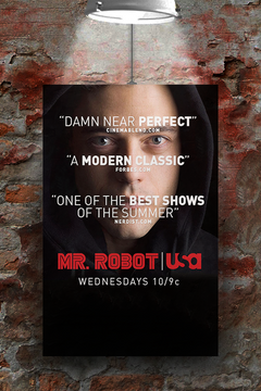 Mr. Robot Rami Malek Premium Gloss Poster | TV Show Fan Art Print | Cyberpunk Wall Decor | Elliot Alderson Fan Gift | Hacker Series Poster Art