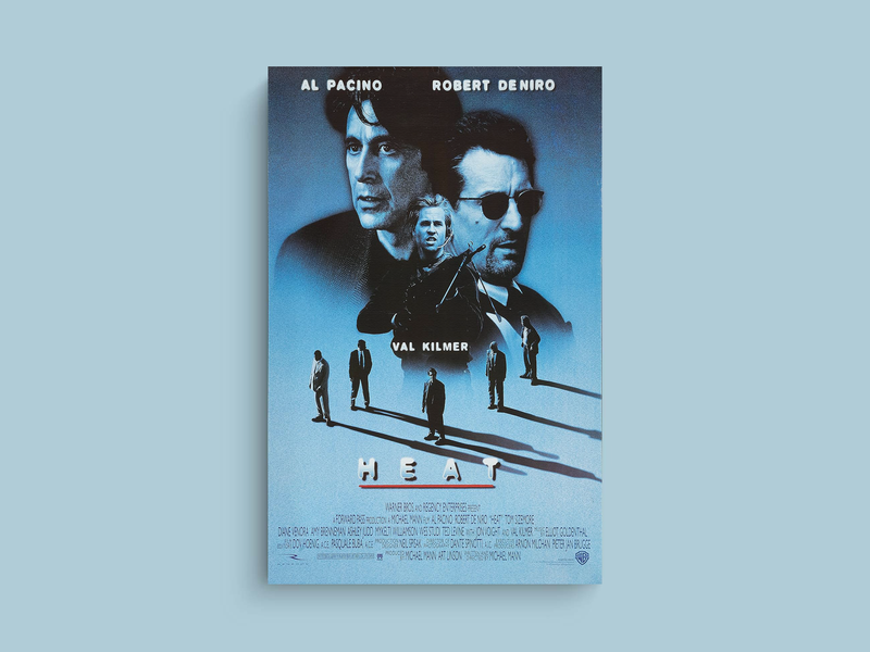 Heat Canvas Print Al Pacino Robert De Niro Movie Poster Wall Art | Film Noir Crime Drama | Vintage Hollywood Home Decor-Gifts for Film Lovers