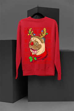 UGLY Pugy Christmas Vintage Sweater | Funny Pug Christmas Sweatshirt | Retro Christmas U