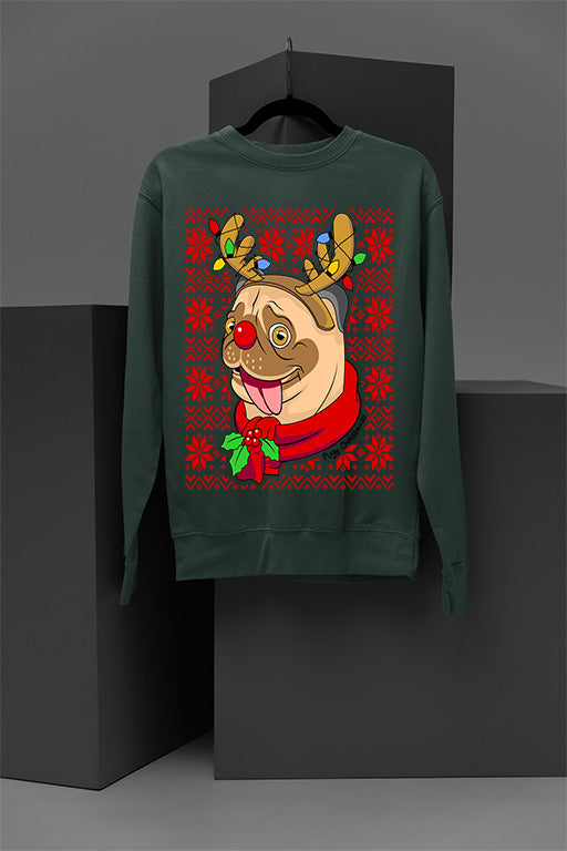 UGLY Pugy Christmas Vintage Sweater | Funny Pug Christmas Sweatshirt | Retro Christmas U