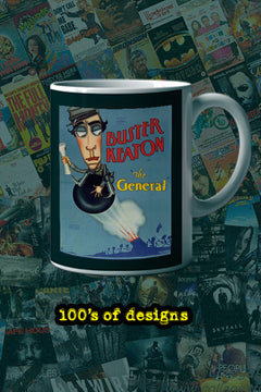 The General 11oz Mug Clark Gable Buster Keaton Film Memorabilia Vintage Collectible Coffee Cup | Classic Movie Poster Design