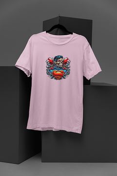 "Superhero Skeleton Style – Unique Superman Design | Edgy DC Comics Inspired Tee"