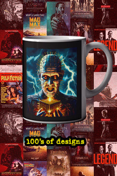 Halloween PinHead 11oz Mug | Horror Film Poster Design | Creepy Movie Buff Gift