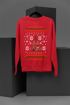 Zelda's Festive Hyrule Adventure Sweatshirt | Link | Triforce | Christmas
