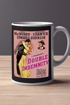 Double Indemnity 11oz Mug Noir Film Memrobillia | Double Indemnity Design | Classic Movie Poster | Humphrey Bogart & Lauren Bacall