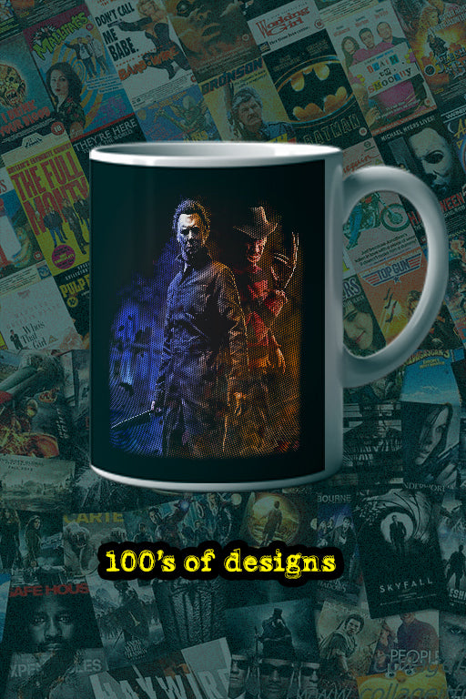 Horror Film Michael Myers and Freddie Kruger 11oz Mug | Scary Movie Lover's Cup