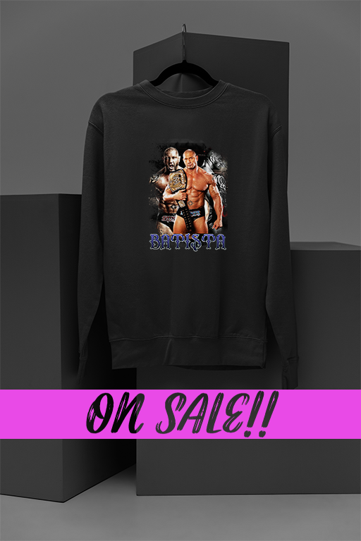 Batista WWE Sweatshirt | The Animal Unleashed | Retro Era Wrestling Apparel | WWE Superstar