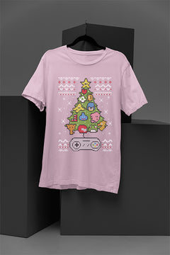 UGLY Nintendo Christmas Tree | Retro Mario Holiday Tee | Vintage Gamer Xmas Shirt