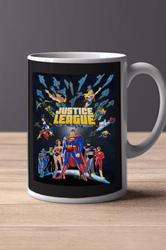 Justice League Unlimited 11oz Mug | TV Show Memorabilia | Justice League Unlimited Design | Superman Wonder Woman Batman Flash Green Lantern