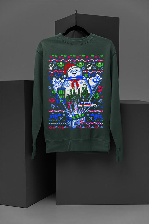 UGLY Marshmallow Man Mania | Ghostbusters Christmas Ugly Design | Retro 80s Icon