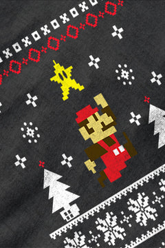 KIDS UGLY Retro Super Mario Christmas T-shirt | Kids Holiday Geeky Tee | Classic Video