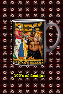 Rey Mysterio 11oz Mug | Pro Wrestling Superstar Rey Mysterio | Collectible Wrestling Fan Merchandise