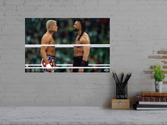 Wrestlemania 40 Cody Rhodes And Roman Reigns Staredown Poster Print | Wrestlemania 40 Memorabilia | WWE Fan Art Print | Wrestlemania 40 Decor Print