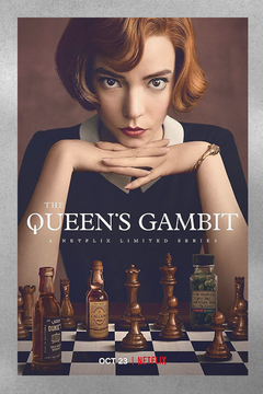 The Queen's Gambit Anya Taylor-Joy Gloss Poster | Beth Harmon TV Show Art Print deco | Chess Design Wall Art | Unique Gift for Fans