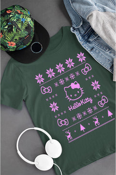 KIDS UGLY: Hello Kitty Retro Christmas | Cute Kittens | Kids Festive T-shirt