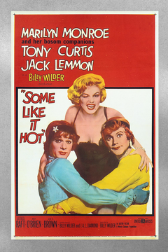 Some Like It Hot - Marilyn Monroe and Tony Curtis | Film Poster | Gloss Design | Classic Movie Art | Retro Hollywood Decor