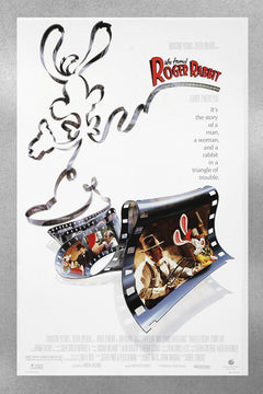 Who Framed Roger Rabbit Bob Hoskins Glossy Poster | Vintage Movie Art | 80s Film Collectible | Retro Cinema Decor | Classic Animation Print | Noir Cartoon Wall Art