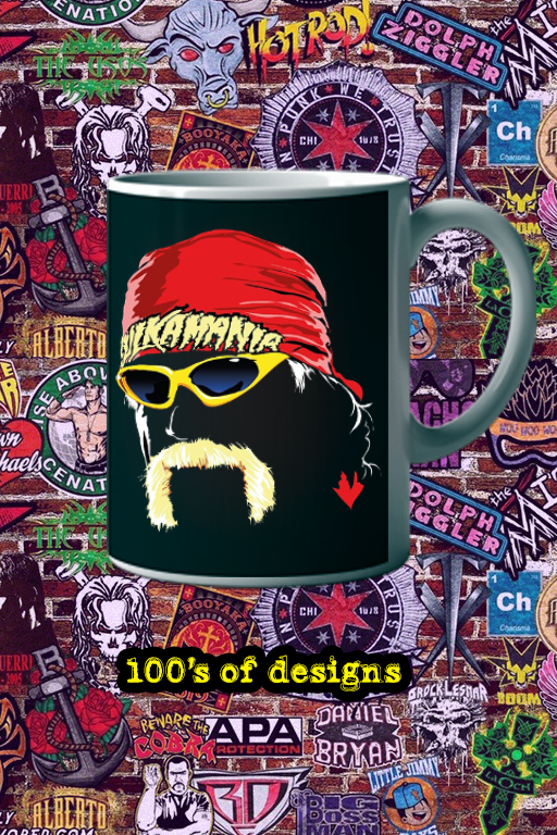 HULKAMANIA Mug | 11oz Hulk Hogan Graffiti Face Cup | Retro Wrestling Icon Coffee Gift
