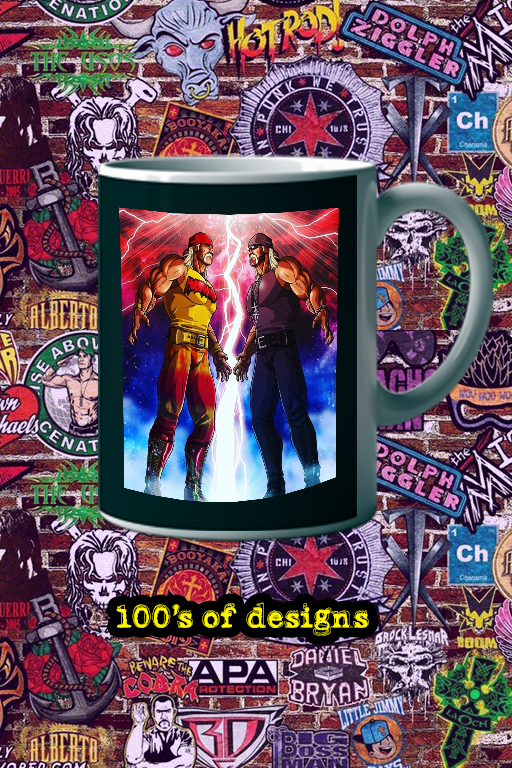 Hulk Hogan vs. Hollywood Hogan 11 oz Mug | Split-Personality Showdown | Wrestling Legends Cup