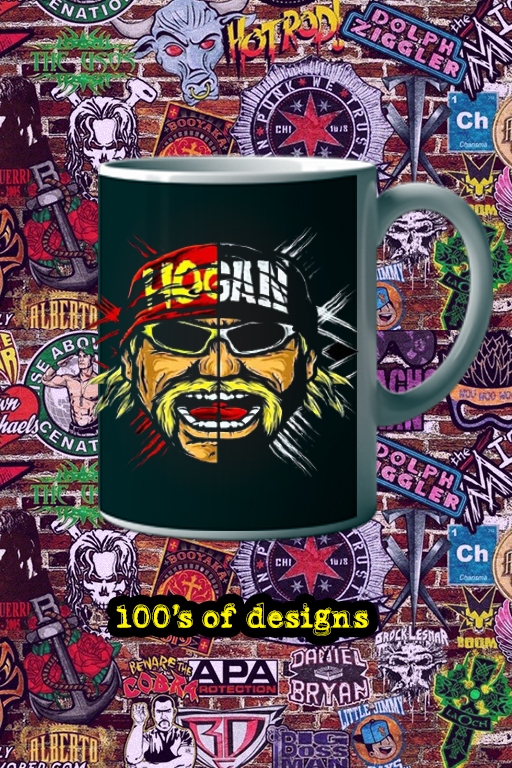 Hulk Hogan NWO Split Face Mug | 11oz Wrestling Icon Cup | Classic vs. Hollywood Tribute