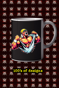 Hulk Hogan Shirt Rip 11 oz Mug | Cartoon Style Wrestling Mug | Hulkamania Tribute Cup